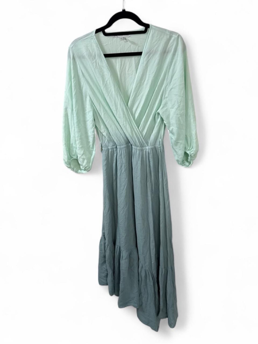Young Fabulous & Broke Mint-to-Teal Ombre Wrap Maxi Dress